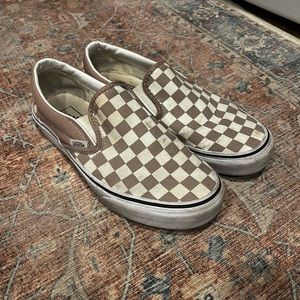 Checkered Slip On Vans - Women’s Size 6 1/2